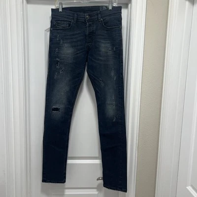 Pantalones de mezclilla para hombre Diesel TEPPHAR 0677K elásticos ajustados rectos azules W29 L32 Foto 1 de 4