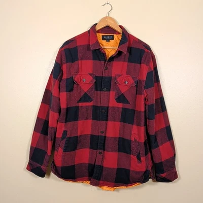Para hombres Grande Pacsun Acolchado Buffalo Cuadros Camisa Chaqueta Franela Broches de presión Foto 1 de 4