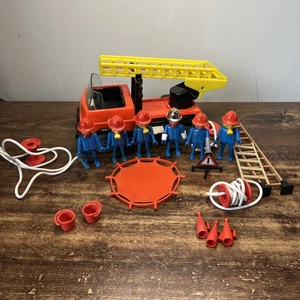 Vintage Playmobil Fire Engine Fire Truck With Accessories & Figures Bundle 1970s - Picture 1 of 10