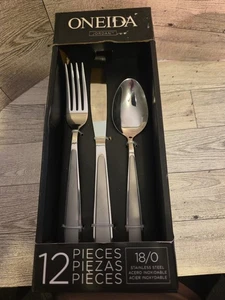 Oneida 18/0 Stainless Steel Silverware Set 12 Pieces Jordan New In Box - Picture 1 of 8