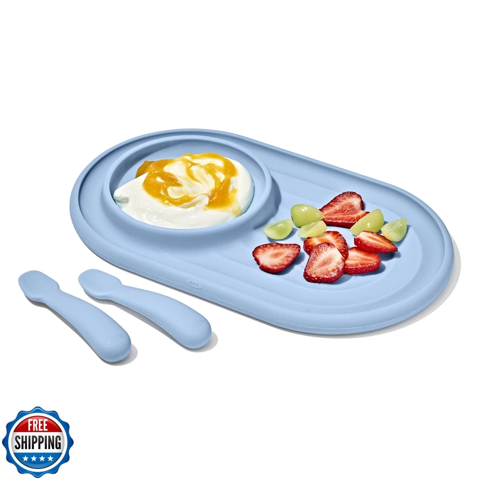 Juego de cucharas y placas de succión texturizadas OXO Tot - 3 piezas - anochecer Foto 1 de 4