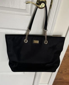 Calvin Klein Tasche schwarz Nylon groß gold Kettenhenkel  - Bild 1 von 10