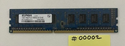 Elpida 1GB 1Rx8 PC3-10600U DDR3-1333 Desktop RAM DIMM EBJ10UE8BDF0-DJ-F - Image 1 of 2