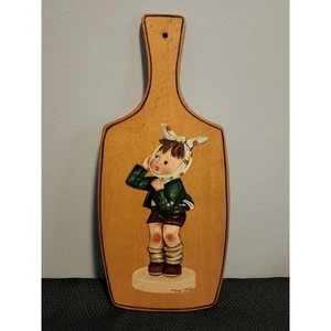 Decorative Kitchen Wood Cutting Board Child In Perril. MARKED MBW 1975 - Picture 1 of 2