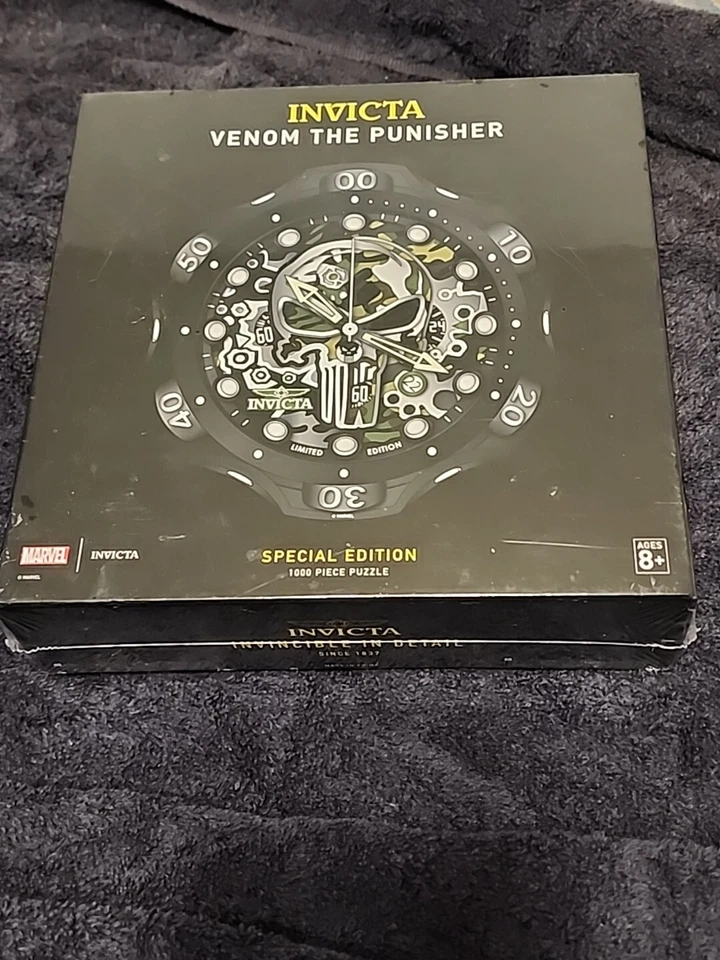VENOM THE PUNISHER INVICTA MARVEL 19.75'' 1000-PIECE ROUND PUZZLE BRAND NEW - Image 1 of 2