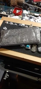 Vintage Whiting Davis Eye Glass Case SILVER Chain Mail 1970’s Accessories - Picture 1 of 3