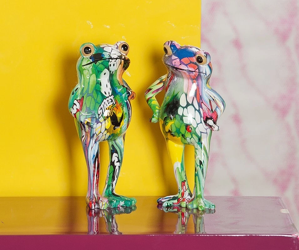 Gilde Frosch "Street Art" Graffiti Kunstharz Mehrfarbig 20 cm Deko Figur - Bild 1 von 1