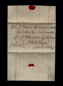 1846 Boston, MA stampless to NAVY SURGEON on Ship at CAPE VERDE, West Africa !!