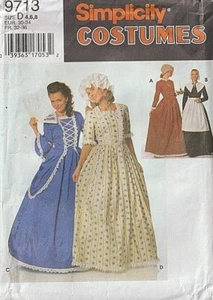 VESTIDOS DE SEÑORITA PRADERA/SIGLO XVII/PURITANO HISTÓRICO - Simplicity 9713 (Talla 4 - 8) - Imagen 1 de 2