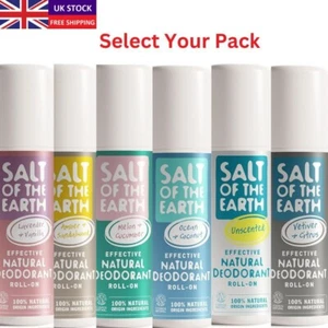 Salt of the Earth Natural Deodorant Roll on 75ml For Men & Women Body Odour UK - Picture 1 of 63