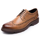 Men's Oxfords Brogue Leather Formal Casual Dress Lace up Wing Tip Wedding Shoes