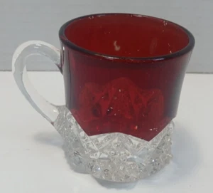 Antique Ruby Red Flash Glass Decorative Mug - Picture 1 of 6