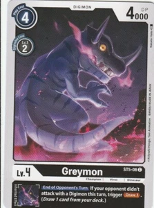 Juego de cartas Bandai Digimon 2021 Greymon St5-06 C - negro - Imagen 1 de 2