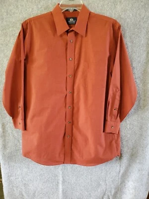 Stafford Dress Shirt Men Sz XL ? Burnt Orange Button Up L Sleeve Cotton B #1147 - Image 1 of 4