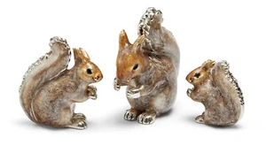 Saturno Silver and Enamel Squirrels  - Fully Hallmarked Sterling Silver - Picture 1 of 3