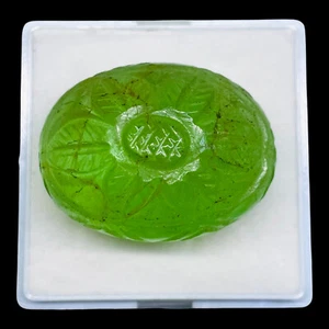 197 Cts Natural Fluorite 38x29mm Huge Oval Fine Carving Loose Untreated Gemstone - Picture 1 of 11