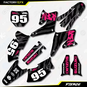 Black & Pink Fierce Racing Graphics Kit fits 04-06 Suzuki RMZ250 Sticker RMZ 250 - Foto 1 di 5