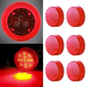 6x Red 2.5" Round 13 LED Truck Trailer Light Side Marker Clearance Lamp - Foto 1 di 7