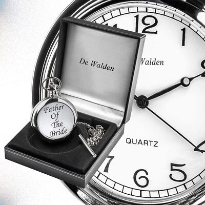Personalised Engraved Father of the Bride Quality Pocket Watch Wedding Day Gift - Image 1 of 4
