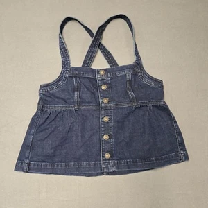 American Eagle Womens Denim Button-Up Tank Top With Crossback Straps Size M - Picture 1 of 10