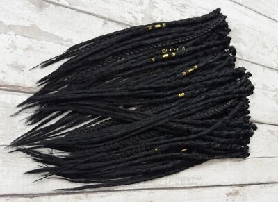 Extensiones de cabello Black Synthetic Dreads de ganchillo de doble extremo Foto 1 de 4
