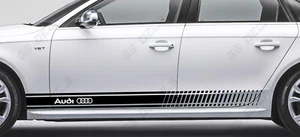 2x Audi Logo Side Stripes Premium Quality Cast Vinyl TT RS Quattro S-line Q A S - Picture 1 of 11