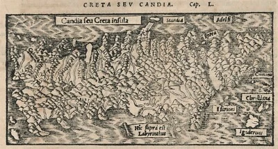 Mapa antiguo "Candia seu Creta insula" (Creta) S. Munster, 1544 Foto 1 de 3