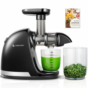 AMZCHEF Slow Cold Press Masticating Juicer ZM1501 Reverse Function Black - Picture 1 of 5