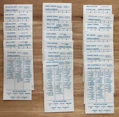 1953 STRAT O MATIC BROOKLYN DODGERS 20 CARDS - ROBINSON, CAMPANELLA, SNIDER - Image 1 of 4
