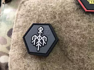 Wardruna Rune, toppa esagonale / toppa in gomma 3D, patch esagonale - Foto 1 di 4