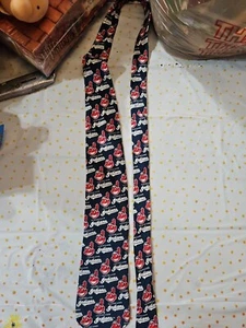 Chief Wahoo Cleveland Indians RM Sport 1995 Silk Tie USA Made VTG - Picture 1 of 5