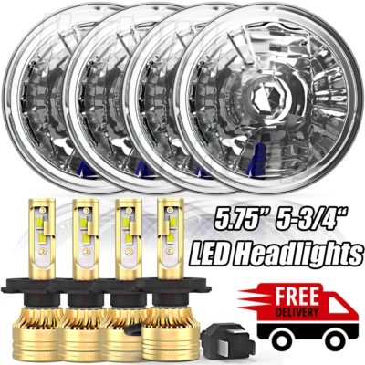 4PCS 5-3/4 5.75" LED Headlights Hi/Lo Beam DRL For BMW 325i 528i 535i E30 Foto 1 de 4