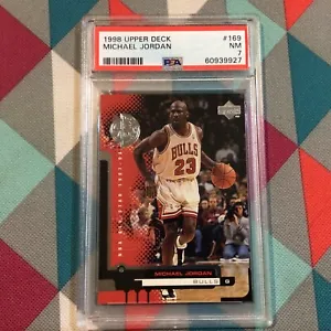 1998-99 Upper Deck #169 Michael Jordan Chicago Bulls HOF PSA 7 presque comme neuf - Photo 1/2