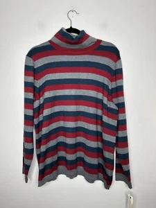 Retrology Sweater Womens Striped Turtleneck Long Sleeve Pullover Top Size 1X NWT - Picture 1 of 10