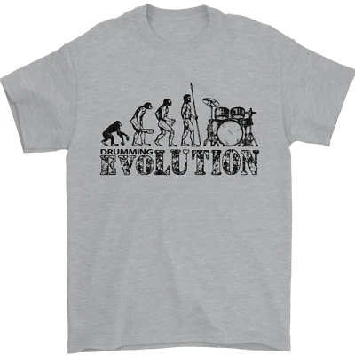 Evolution Of Batteria Uomo T-Shirt 100% Cotone - Immagine 1 di 4