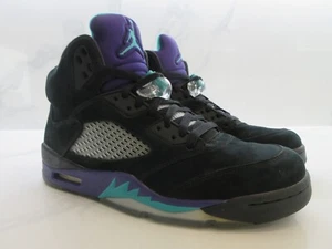 2013 Nike Air Jordan 5 Retro SZ 9 Black Grape Emerald Ice Suede OG 136027-007 - Picture 1 of 10