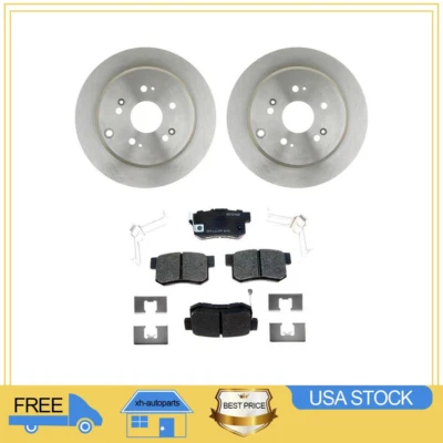 Kit de rotores de freno traseros + pastillas de cerámica y herrajes para Acura RDX 2007 2008 2009 Foto 1 de 4