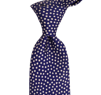 $330 NWT TOM FORD Navy w White Polka Dot Faille Silk Neck Tie 3.25W Minor Defect - Image 1 of 4