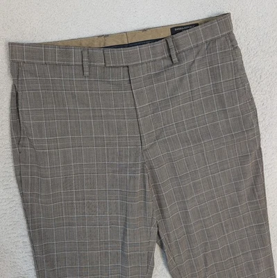 Pantalones de vestir Banana Republic ajustados de lana a cuadros para hombre 34/34 Foto 1 de 4