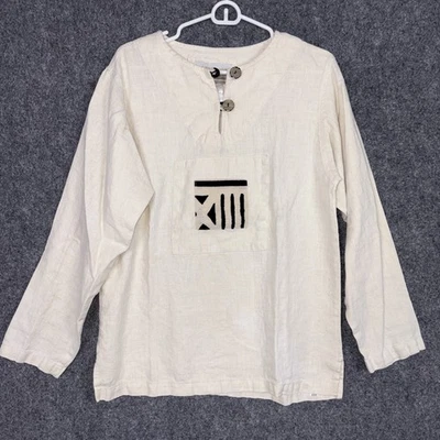 Camisa Coldwater Creek para mujer talla M lino crema artística Lagenlook informal costera Foto 1 de 4