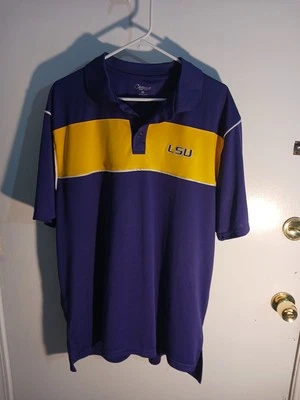 LSU Tigers Chiliwear Louisiana State University Short Sleeve XL 3 Button Polo - Image 1 of 4
