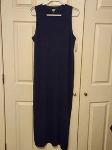 Lands' End NWT Navy Tunic Tank SIZE XL Cotton Jersey Cover Up Maxi Dress - Imagen 1 de 6