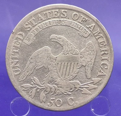 Moneda de medio dólar AG busto tapado 1810 aproximadamente buena 90 % plata 50 c fecha temprana mejor Foto 1 de 4