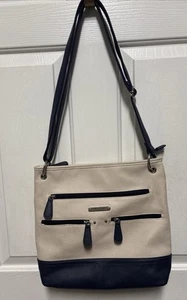 Stone Mountain Bonded Leather Pink Blush Black Design Small Bagger Crossbody - Picture 1 of 5