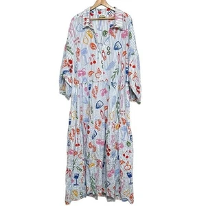 Maxi Vestido Camisa Celindine Talla 3X Rayas Estampadas en Niveles Edición Jordan Nickson - Imagen 1 de 11