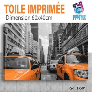 60x40cm - Tela Estampado Taxi New York - Cuadro Decoración Mural - TX-01 - Bild 1 von 14