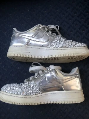 Nike Air Force 1 SP Liquid Metal Cromo CQ6566-001 METALIZADO PLATEADO 6,5 Mujer Foto 1 de 4