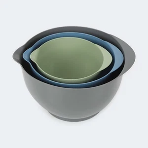 Set Of 3 Plastic Mixing Bowls Salad Baking Cooking Kitchen Food Prep BPA-Free - Picture 1 of 5
