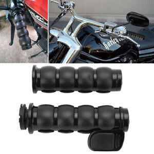 Black Motorcycle 1" Handle Bar Hand Grip For Harley Honda Yamaha Harley Kawasaki