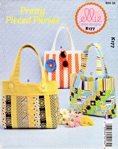 Bonitos monederos, diseño de costura de Ellie Mae Designs K177, 3 estilos, SIN CORTAR - Imagen 1 de 2